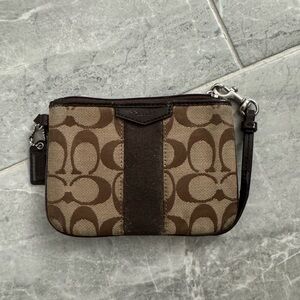 Coach Signature Stripe Wristlet